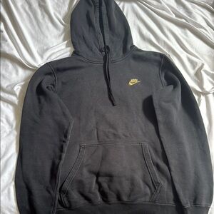 Nike Black Sweater with Ribbed Cuffs and Pullover Style